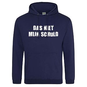 Hoodie heren Das niet mijn schuld navy