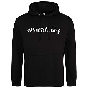 Hoodie heren #nietschuldig zwart